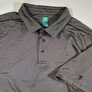 Pro Tour Polo Shirt Mens XL Grey Black Textured Coolplay Golf Performance Top